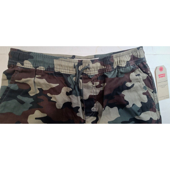 Levi's Big Boy's slim fit shorts pants medium camo drawstring stretch 4 pockets - Picture 5 of 8